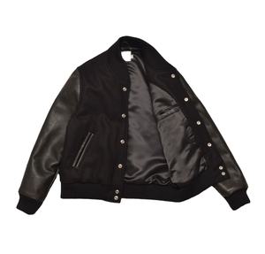 Blouson aviateur universitaire en laine de qualité supérieure avec manches en cuir véritable Letterman vente en gros CollegeBaseballjacket pour hommes - Product Image 2