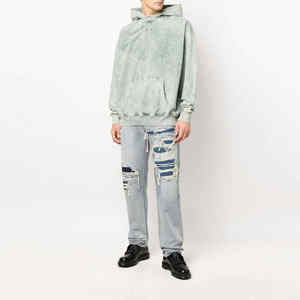 Sweat-shirts à capuche unis pour hommes avec logo personnalisé, effet délavé, pour l'hiver - Fabriqués au Pakistan, mélange polyester/coton, polaire imperméable, haute qualité - Product Image 6