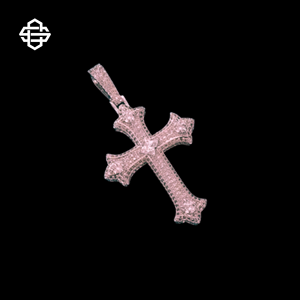 Lujo Hiphop Moissanite Iced Out Cruz colgante collar para hombres 925 plata esterlina chapado en oro Bling rapero joyería - Product Image 4