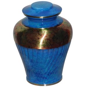 High Quality Modern Brass Cremation Urns With Lining Design Blue Marble Finished For Human Ashes Metal <b>Funeral</b> <b>Supplies</b> - Product Image 6