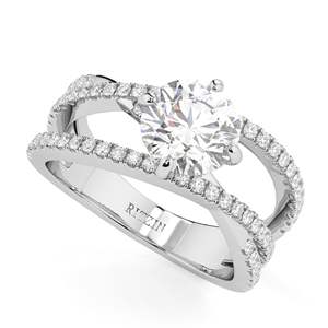 1.00CTRound Cut diamond Criss <b>Cross</b> Anniversary Ring for Women - Product Image 1