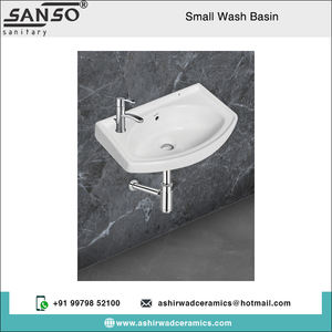 Lavabo pequeño con acabado brillante de forma ovalada de cerámica blanca de calidad excepcional, precio de mercado confiable de un solo orificio, exportador global - Product Image 2