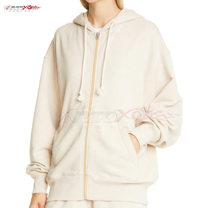 Breathable Winter Hoodie for Women with <b>Zipper</b> Front Long Sleeves Anti-Wrinkle Customizable Color & Logo High Street Style - Product Image 4