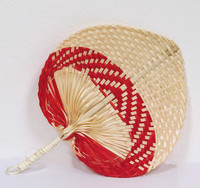 Vintage natürliche Dekor Top hand gewebte Bambus Fan mit eingewickelten Griff Home Decor Wandbehang herzförmige Wand kunst aus Vietnam