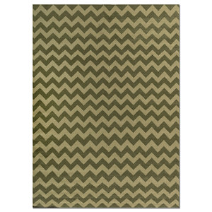 Tapis en laine tissée plate Indusbar vert, motif chevron abstrait, en jute, pour la maison, le salon, le couloir, décoration rectangulaire - Modèle Dwrm-151 - Product Image 1