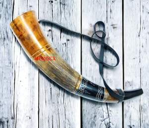 Corne naturelle soufflée de style viking pour les clubs à thème et la décoration intérieure Agate - Product Image 6