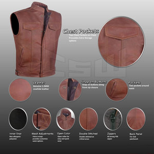 Débardeur élégant en cuir pour hommes, de haute qualité, 2019 - Product Image 5