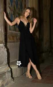 Summer New Women's Casual Dresses Sleeveless Mini High Waist V-Neck Chiffon Floor-Length Lavable for Party Evening Events - Product Image 3