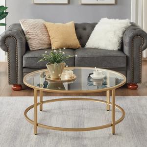 Table basse élégante et écologique pour la maison moderne, accent or et argent, design de tronc d'arbre antique, fer poli, plateau en verre, salon - Product Image 2