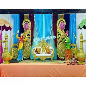 Plans de décoration de scène Mehndi les plus récents et à la mode HEENA FUNCTION STAGE DECOR PUNJABI CULTURAL MEHNDI STAGE DECOR USA GROS - Product Image 1