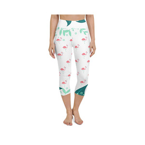 Capri Pantalon de fitness taille moyenne écologique pour femme Leggings d'entraînement de gymnastique en soie hautement personnalisables Impression numérique OEM Yoga - Product Image 2