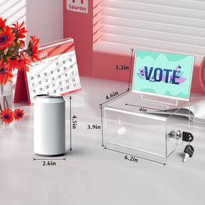 กล่องรับบริจาคอะคริลิคใส คุณภาพพรีเมียม น้ำหนักเบา เป็นมิตรกับสิ่งแวดล้อม รูปทรงและขนาดที่ปรับแต่งได้ พร้อมล็อค ใช้เป็นกล่องลงคะแนนได้ - Product Image 4