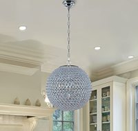 Lámpara de Techo Colgante de Cristal Brillante con Pantalla de Cristal Ajustable, Lámpara de Comedor para Sala de Estar
