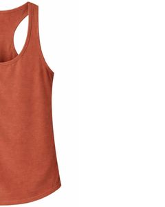 Manufacturer Customized Women <b>Rust</b> Orange Racerback TankTop Sleeveless O Neck Soft Stretch Casual Workout Fitness Gym SummerVest - Product Image 3