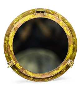 Finition en laiton personnalisé Hublot nautique Fenêtre Miroir mural fait à la main Design moderne pour Maritime Home Decor et intérieur - Product Image 1