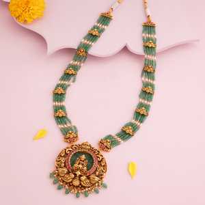 Antique Vintage Necklace 189112 Diamond and Pearl <b>Chains</b> Religious Style for Wedding and Gift - Product Image 2