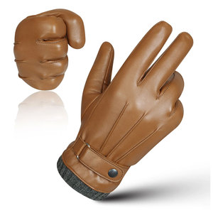 Guantes de Cuero con Cierre de Cremallera de Alta Calidad con Diseño de Logotipo Personalizable, Transpirables, Térmicos para Invierno, para Viajes, Uso Diario Informal - Product Image 3