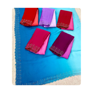 Sari de boda tradicional moderno con pallu impreso y borde rico para mujeres de moda para looks de fiesta de noche - Product Image 5