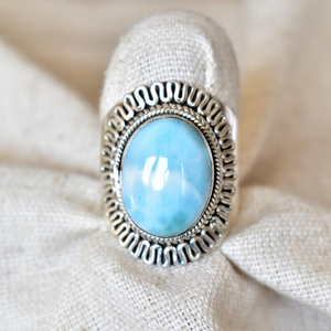 Wholesale 925 Sterling <b>Silver</b> Boho Dainty Larimar <b>Statement</b> <b>Rings</b> for Women Anniversary Partywear Gift - Product Image 5