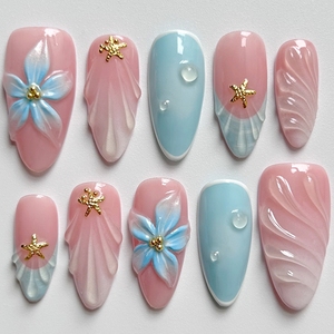 <span class=keywords><strong>Flores</strong></span> románticas, ataúd hecho a mano personalizado, <span class=keywords><strong>uñas</strong></span> postizas, <span class=keywords><strong>manicura</strong></span>, arte de <span class=keywords><strong>uñas</strong></span> a presión para niñas, Cuadrado de moda para fiestas - Product Image 2