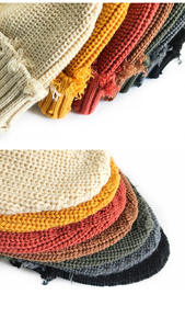 หมวกไหมพรมถักโลโก้ตัวหนังสือขนาดใหญ่ให้ความอบอุ่นดีไซน์แฟชั่นไม่เสียภาษี - Product Image 4