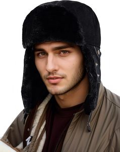 Sombrero de trampero informal forrado a prueba de viento para invierno Unisex Trapper Warm Trooper Hat Gorro de invierno Mujeres Hombres - Product Image 1