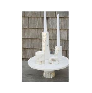 Manufactures and exporters of fancy design tealight candle holder prime quality MOP <b>white</b> marble <b>candlestick</b> at reasonable price - Product Image 1