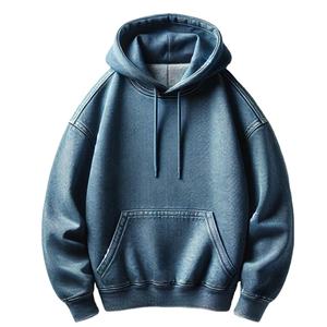 Haute qualité solide couleur personnalisée à manches longues sweats à capuche hommes surdimensionné confortable deux tons marque privée à capuche pour adultes - Product Image 2