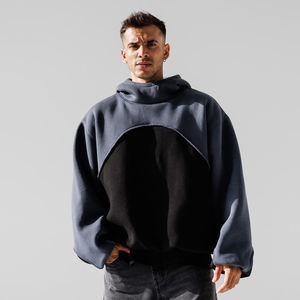 Couleur unie coupe régulière hiver impression numérique hommes cagoule à capuche avec poche polaire respirant 100% coton - Product Image 2