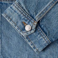 Veste en jean élégante pour homme, vêtement décontracté moderne, col rabattu, manches longues, vêtement d'extérieur avec poignets ajustables pour un usage quotidien