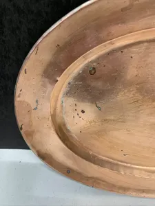 Plato multiusos de cobre para servir con patrones decorativos para cenas lujosas para venta de exportación - Product Image 3