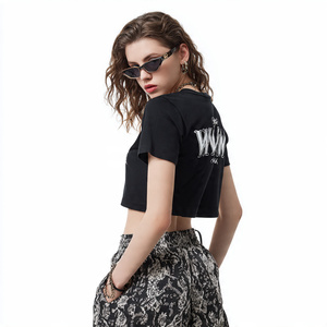 Haut de sport pour femme, imprimé par sublimation, yoga, exercice, col rond, t-shirt court, débardeur pour femme, t-shirt d'exercice par sublimation - Product Image 6