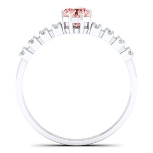 Anillos REYES Vintage de Plata de Ley 925 con Morganita Natural, Certificados por GRA, Claridad VVS, Anillos Finos de Compromiso con Moissanita - Product Image 4