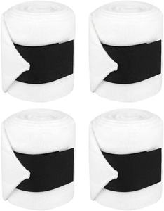 4 rollos de envoltura para pierna de caballo, vendaje de protección para pierna de caballo de lana gruesa blanca, envoltura para pierna de caballo ecuestre profesional para hacer ejercicio - Product Image 2