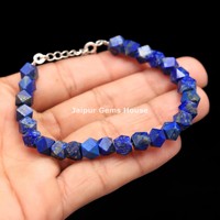 Nouveau Bracelet Tendance en Lapis Lazuli Naturel Facetté en Forme d'Étoile 5mm-6mm Longueur Personnalisable Bijoux en Cristal de Guérison Janvier
