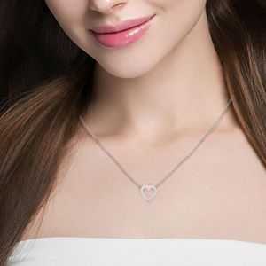 ชุดง่ามประดับเพชรทรงกลมตัดจี้รูปหัวใจสำหรับผู้หญิง - Product Image 2