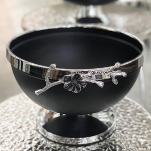 Nouvelle couleur d'émail à la mode à l'intérieur avec un décor en métal de conception de forme feuillue pour un bol de service sûr de fruits secs - Product Image 3