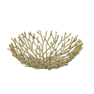 Ensemble de bols de service décoratifs en métal rond texturé doré en gros d'usine pour une salle à manger élégante et des accents de table élégants pour la maison - Product Image 6