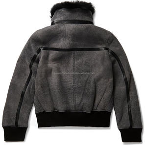 2026 OEM Latest Design Custom Made Genuine <b>Shearling</b> Leather <b>Jacket</b> For Men's High Quality Low Moq Heated Fashion <b>Bomber</b> <b>Jackets</b> - Product Image 2