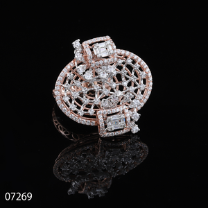 แหวนหมั้นเพชรรัสเซียสีโรสโกลด์ D'VINS JEWELS ทองคำแท้ 14K รับรองคุณภาพ ดีไซน์ทันสมัย ของขวัญวันครบรอบสำหรับผู้หญิง - Product Image 1