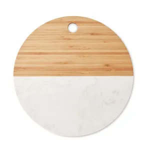 Plateau de service en marbre et bambou HANNSU, élégant, pour la table et la décoration de fête - Product Image 2
