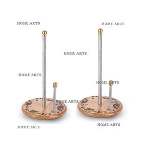 Soporte para pañuelos de madera y metal de diseño único Soporte para pañuelos de cocina de tamaño personalizado de forma redonda al precio más bajo - Product Image 2