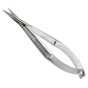 Hassas operasyonlar için ENT tıbbi makas 7 "oftalmik Microsurgical makas kavisli bıçaklar mikro makas