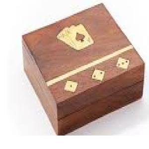 Handmade Luxury Wooden Playing Card Box High Quality Brass Decorative <b>Storage</b> <b>Desktop</b> & <b>Drawer</b> Organizer - Product Image 2