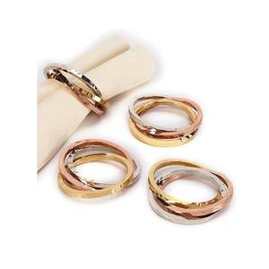 Ensemble d'anneaux de serviette en métal contemporains, durables, réutilisables, décoratifs, supports de table pour la maison moderne et les banquets - Product Image 1