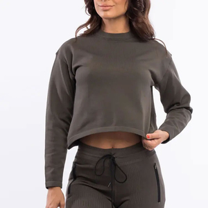 Conjuntos Deportivos Casuales de Invierno para Mujer, 100% Algodón, Felpa, Personalizables, Ligeros, de Secado Rápido, Transpirables, Cuello Redondo, para Correr - Product Image 3