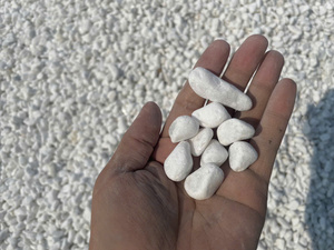 Adoquines y guijarros caídos blancos Piedras perfectamente trituradas estéticamente para paisajismo decorativo Guijarros personalizados Naturales - Product Image 4