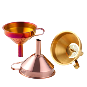 Ensemble de 3 entonnoirs à huile suspendables en acier inoxydable, avec brosse, compatibles lave-vaisselle, distributeur de liquides et de poudres à large ouverture pour la cuisine domestique - Product Image 2