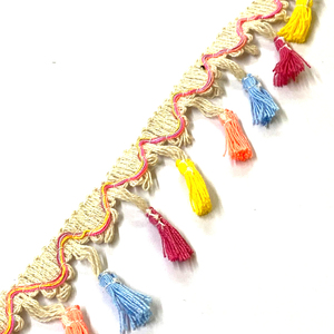 Cotton Width 3 CM Polyester Style Colorful Metallic Golden Broom <b>Fringes</b> Tassels Lace Gimp for Beaddings Garments Accessories - Product Image 1