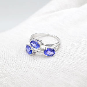 IGI Certificate 14k Solid Gold Diamond <b>Statement</b> <b>Ring</b> 2.38 CTW Genuine Tanzanite Engagement <b>Ring</b> Cocktail Bridal Fine Jewelry - Product Image 3